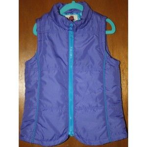 LEI Girls Purple & Teal Vest Size M ( 7/8 ) Winter Zip Up Puff  Winter Jacket